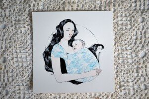 Illustratrice portage en écharpe